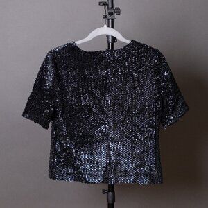 NWT Anne Taylor, Black velvet & sequin top (size M)